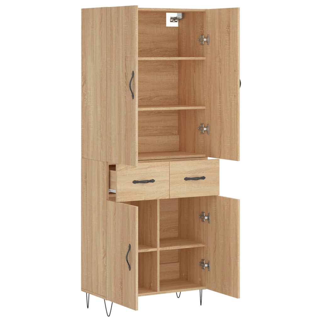 Highboard Sonoma Oak 69.5x34x180 cm Engineered Wood